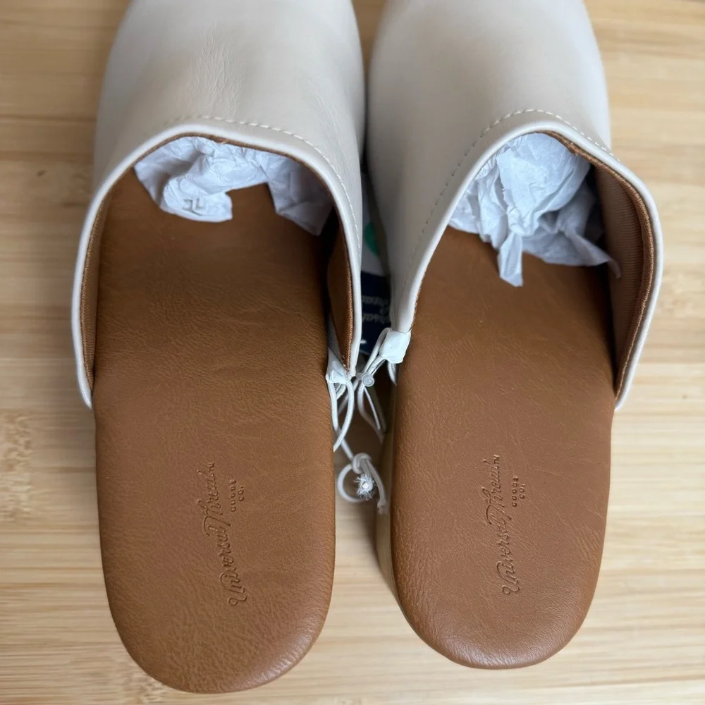 Cream Magnolia Wedge Universal Thread Slip-On Mules Size 8.5 - Picture 5 of 10